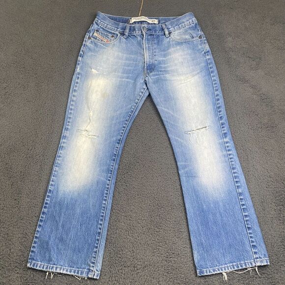 Diesel Fanker Jeans Men’s 33 (30x27) Slim Bootcut Denim Made In Italy Distressed - Picture 1 of 16